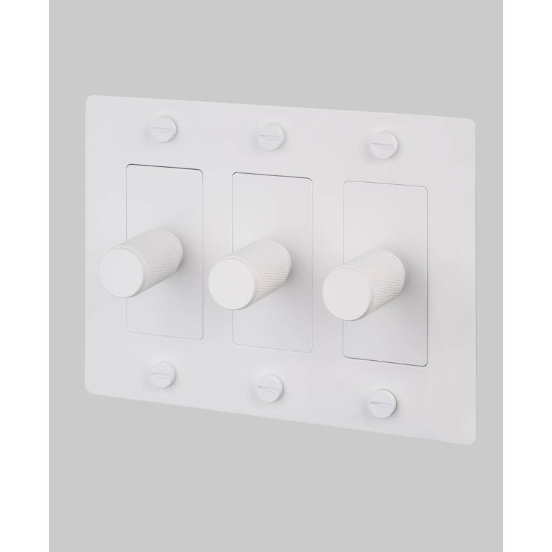 Gradateur 3 G / DEL / croix / sans logo, Blanc, 3 Gang