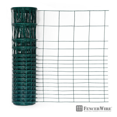 Black PVC Coated Welded Wire Mesh - 1/2 Inch Grid, 16 Gauge, 24 Inch X 50 Ft Roll (Chicken Wire, Garden Fencing)