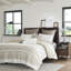 Housse de couette en coton 3 pièces double / grand, capitonnage en chenille, toucher, design, envers taupe, literie lavable pour lit double / grand, élégance, imprimé, machine