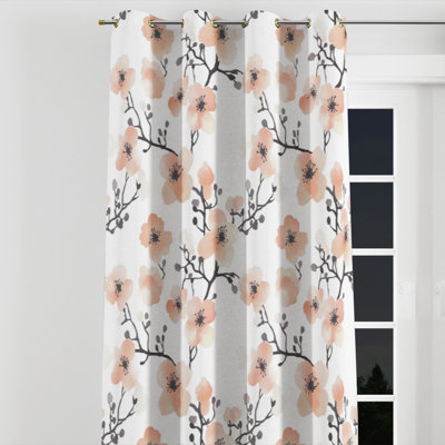 Floral Curtains - Modern Bonnibelle Grommet Curtain - 1 Panel