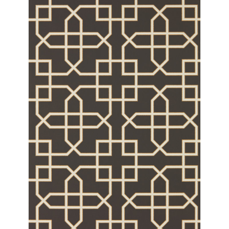 Hampton Trellis 10.05m x 68.6cm Matte Wallpaper Roll, Black