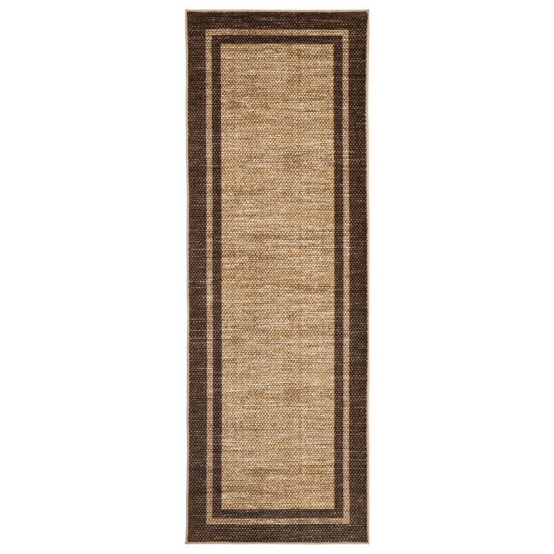 Modern Bordered Area Rugs Washable Contemporary Indoor Rug,Foldable Bedroom Carpet for Living Room,Nursery, Runner 2' x 10'