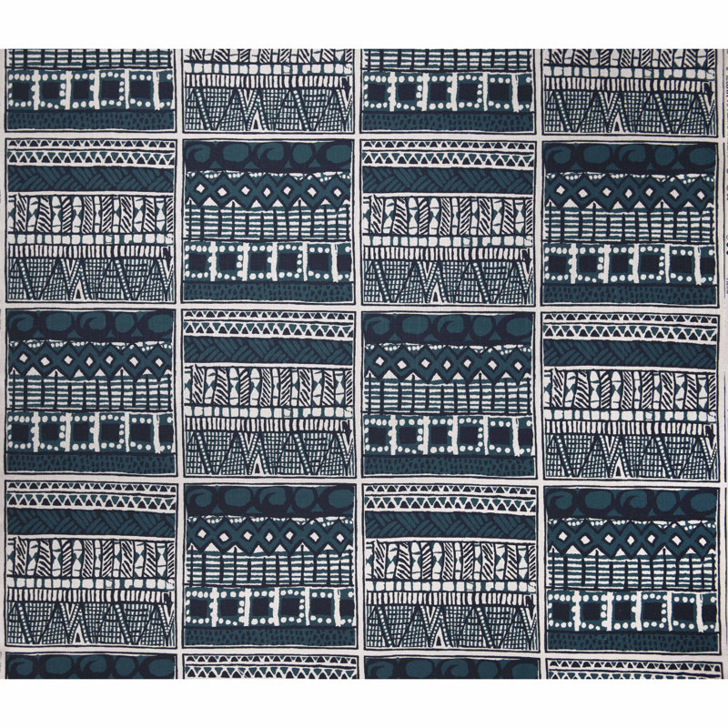 Africalia Suajili Performance Fabric, Azul Petrole