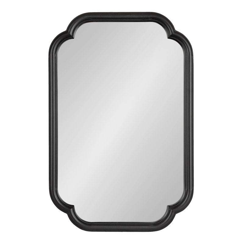 Glenby Scalloped Rectangle Bathroom Mirror, Black