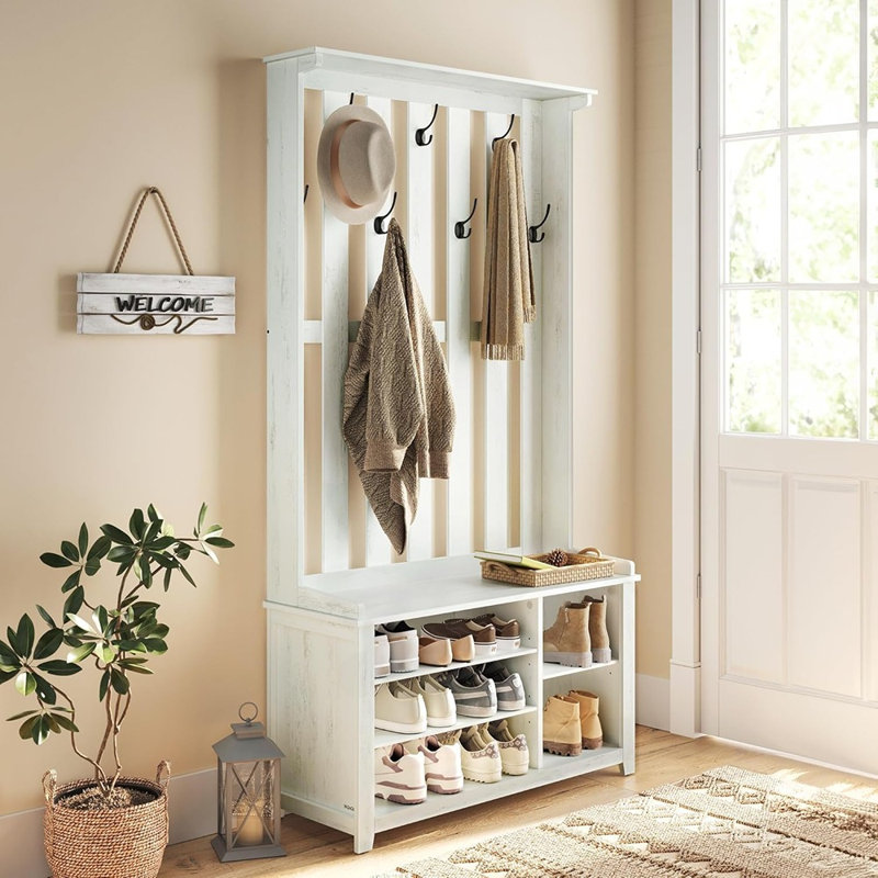 Portemanteau avec banc et rangement pour chaussures, portemanteau avec banc à chaussures