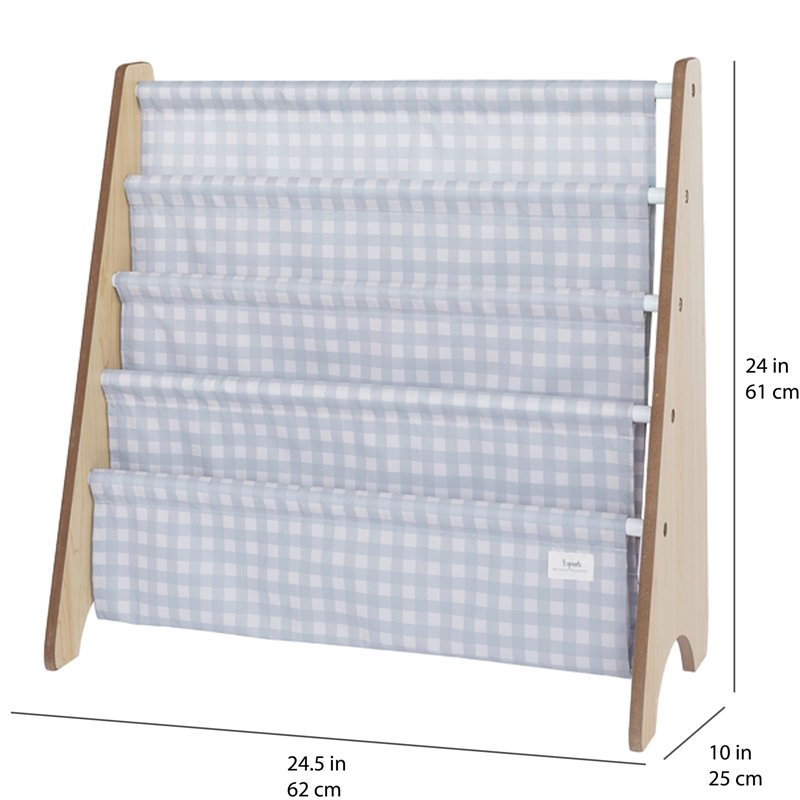 Étagère de rangement pour bibliothèque en tissu recyclé 3 Sprouts, Bleu