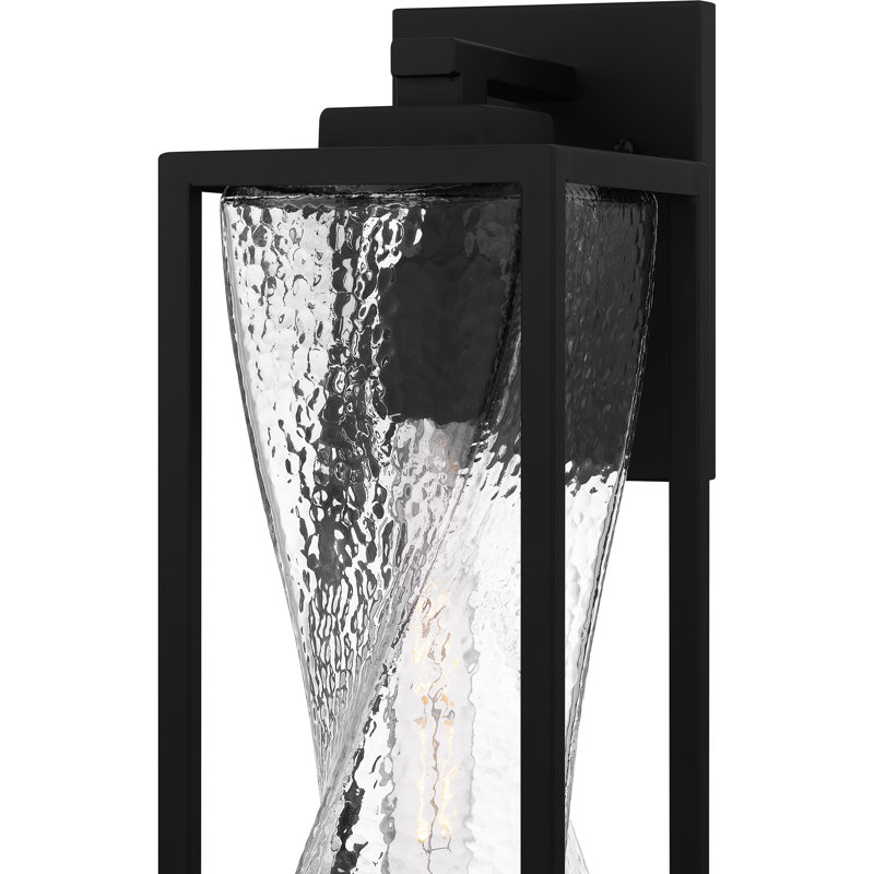 Dipeeka 1-Light Matte Black Outdoor Wall Lantern, 17.25" H x 6" W x 7.50" D