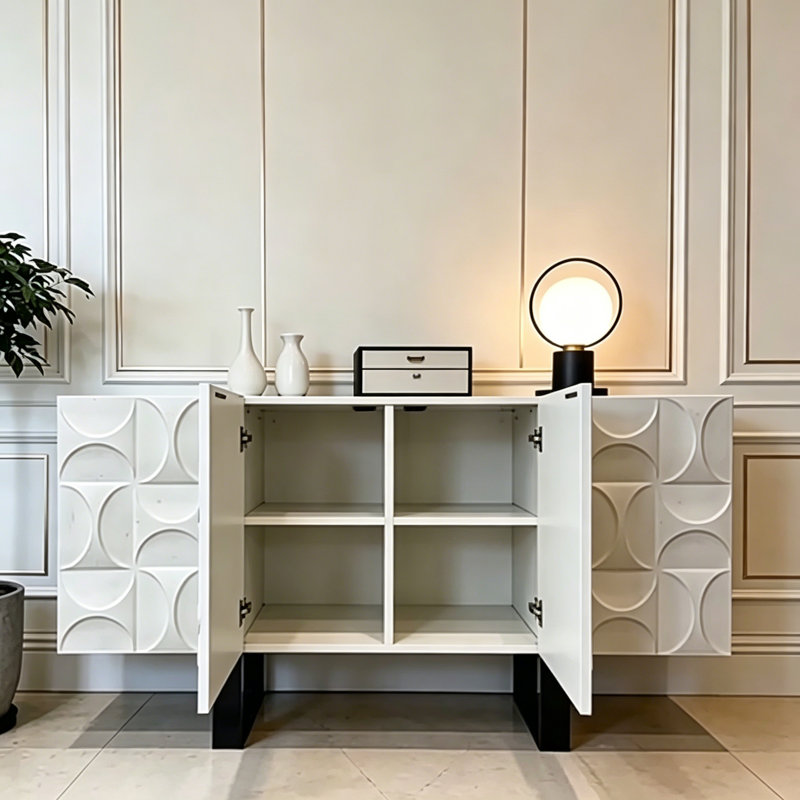 Armoire d'entrée moderne et minimaliste, 32.7" H x 59.1" W x 15.7" D