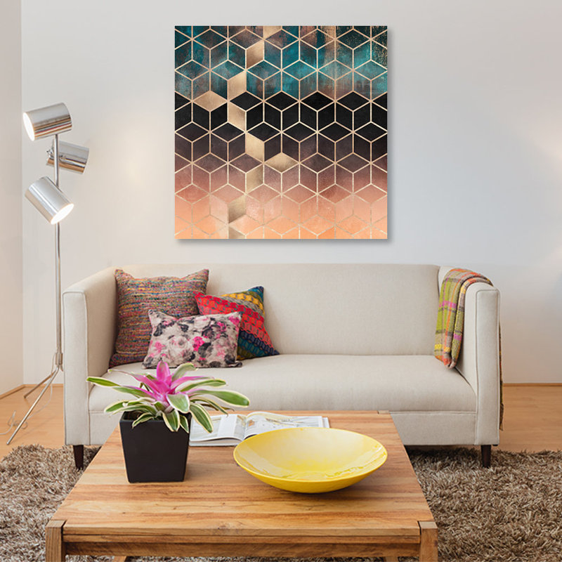 « dégradé rêve cubes », impression sur toile, H 12 po x l 12 po x P 0,75 po