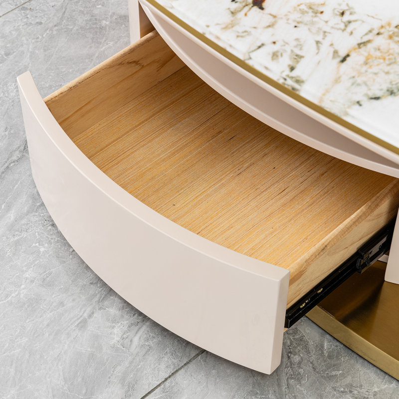 Oval Coffee Table with Drawer