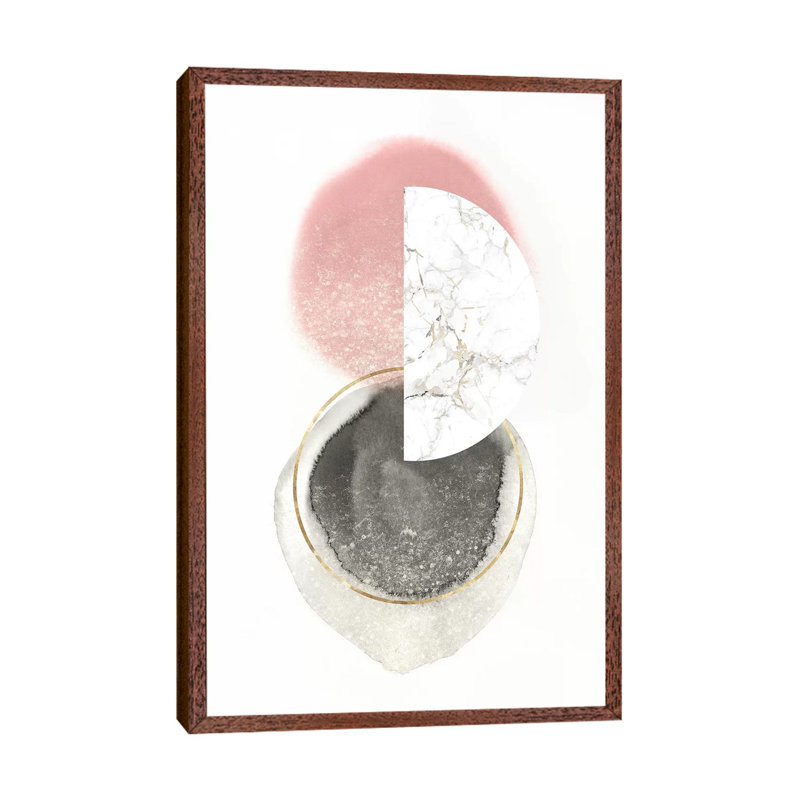 Blushing Geo I by Isabelle Z - Print on Canvas, Classic Brown Wood Framed, 66.04 cm H x 45.72 cm W