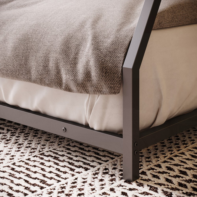 Lit superposé simple au-dessus d'un lit double en métal avec escalier amovible - aucun sommier nécessaire, très résistant pour les adolescents Adultes