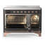 Cuisinière à induction 48 pouces avec 6 éléments à induction en graphite mat Majestic III Series (garniture cuivre)-124828921-124828920