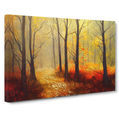 Striking Autumn Forest - Wrapped Canvas