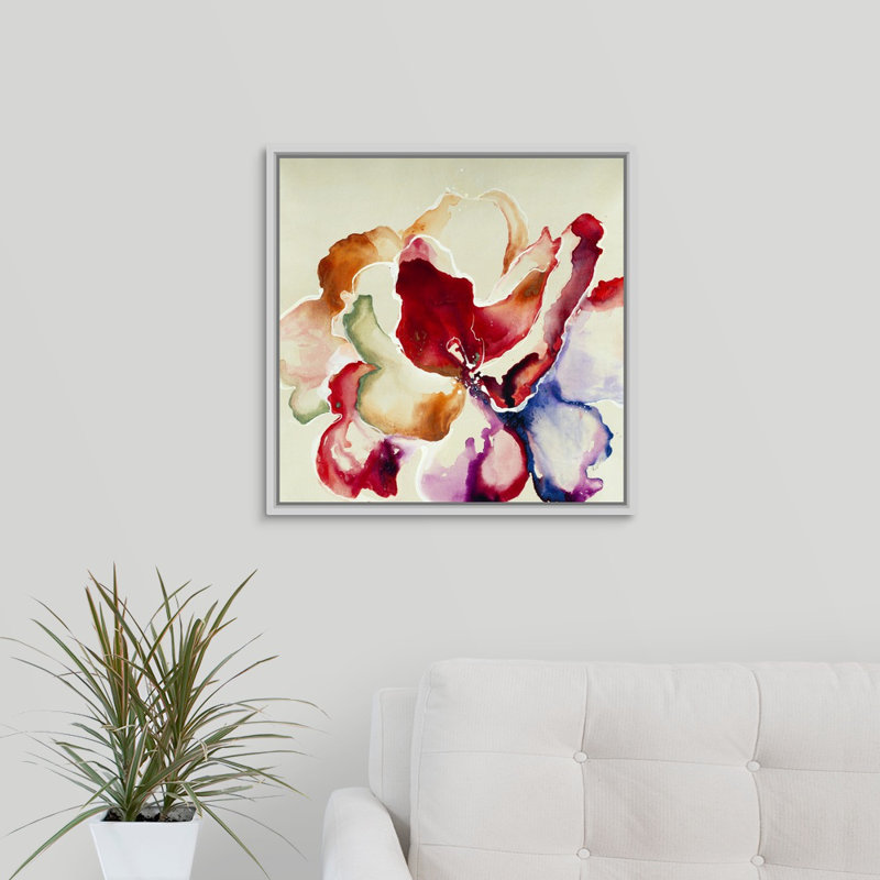 « hyperchromic iii », peinture sur toile, H 21,7 po x l 21,7 po x p 1,75 po, Cadre flottant blanc