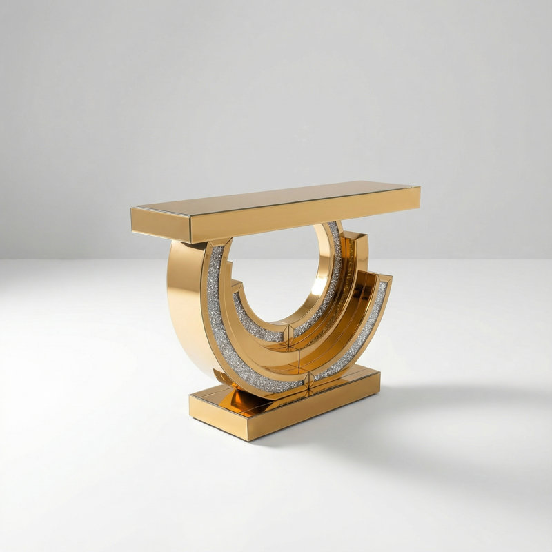 Console Modern Diamond Crush, Brun