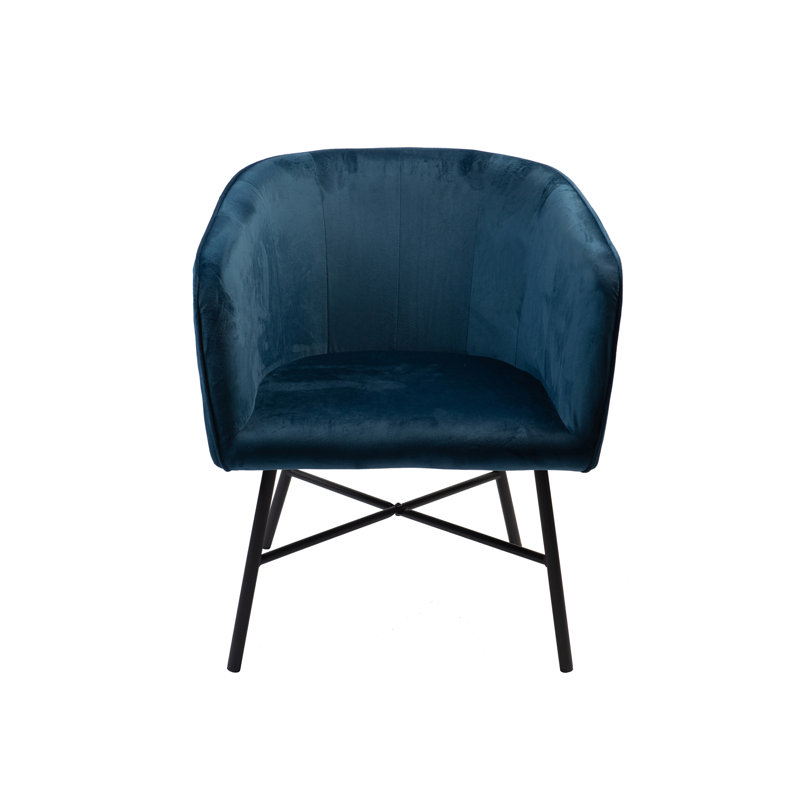 Daevin 17.34'' H Velvet Upholstered Armchair, Blue