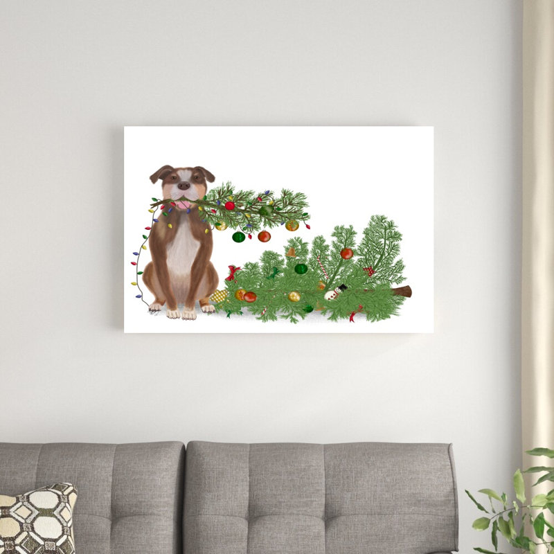 «Christmas Des - Broken Tree» par Fab Funky - impression sur toile tendue, H 24 po x l 36 po