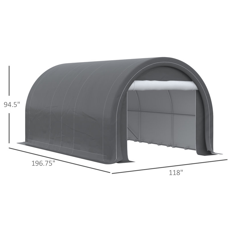 Outsunny 10' X 16' Carport, Gray