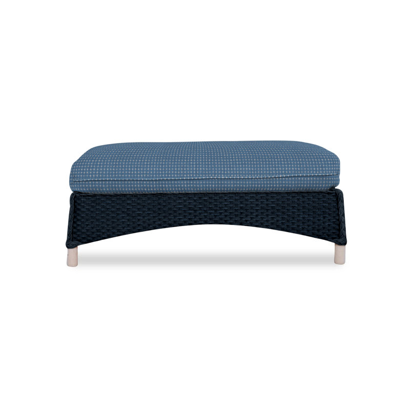 Mandalay Outdoor Ottoman, Remy Pebble, Ebony