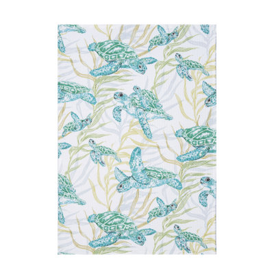 27" x 18" Turtle Cove Kitchen and Bathroom Graphic Print Hand Towel