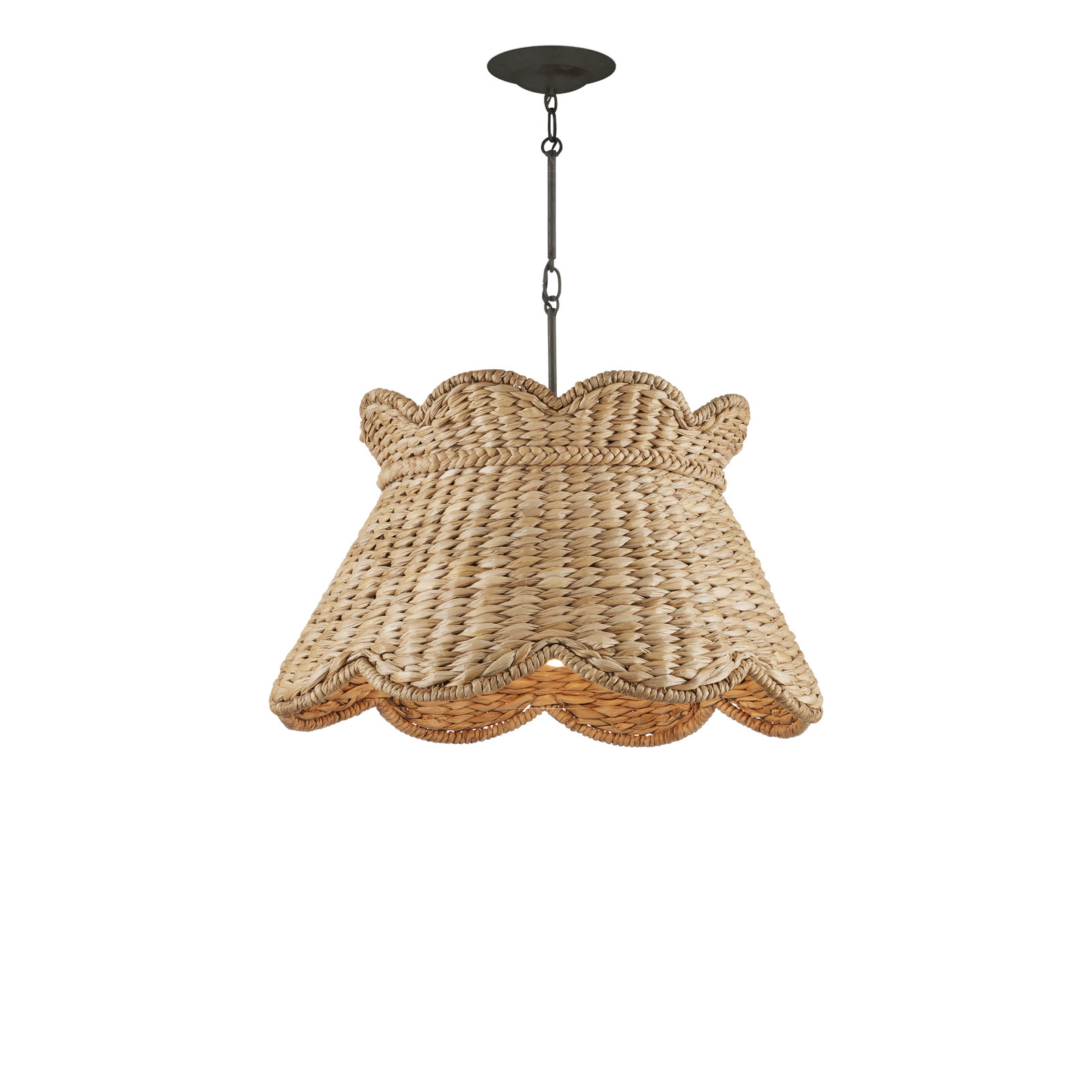 Single Light Wood Dimmable Pendant, 18.75" H x 24.25" W x 24.25" D