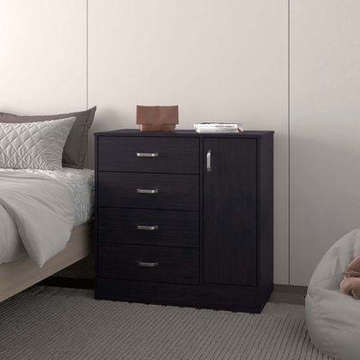 Commode 4 tiroirs avec armoire latérale Wenge