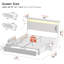 Lit Livia Queen avec 4 tiroirs et tête de lit de rangement, lampe DEL réglable et station de recharge, sommier non requis, blanc-965018216-975702965