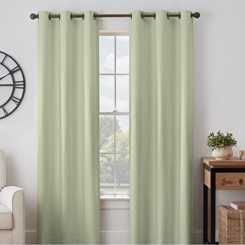Gabriella Blackout Curtain Single Panel, 40" W  x 84" L, Sage