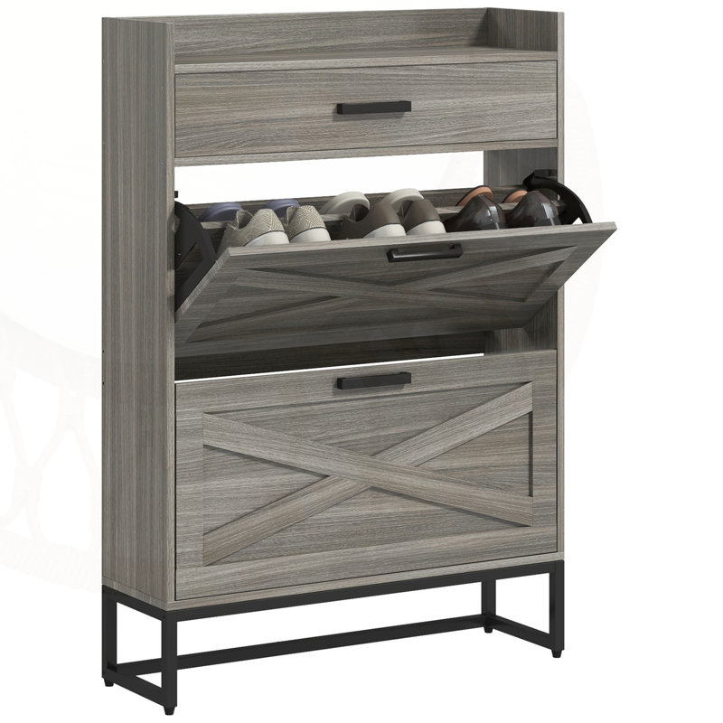 Armoire à chaussures étroite, Gris