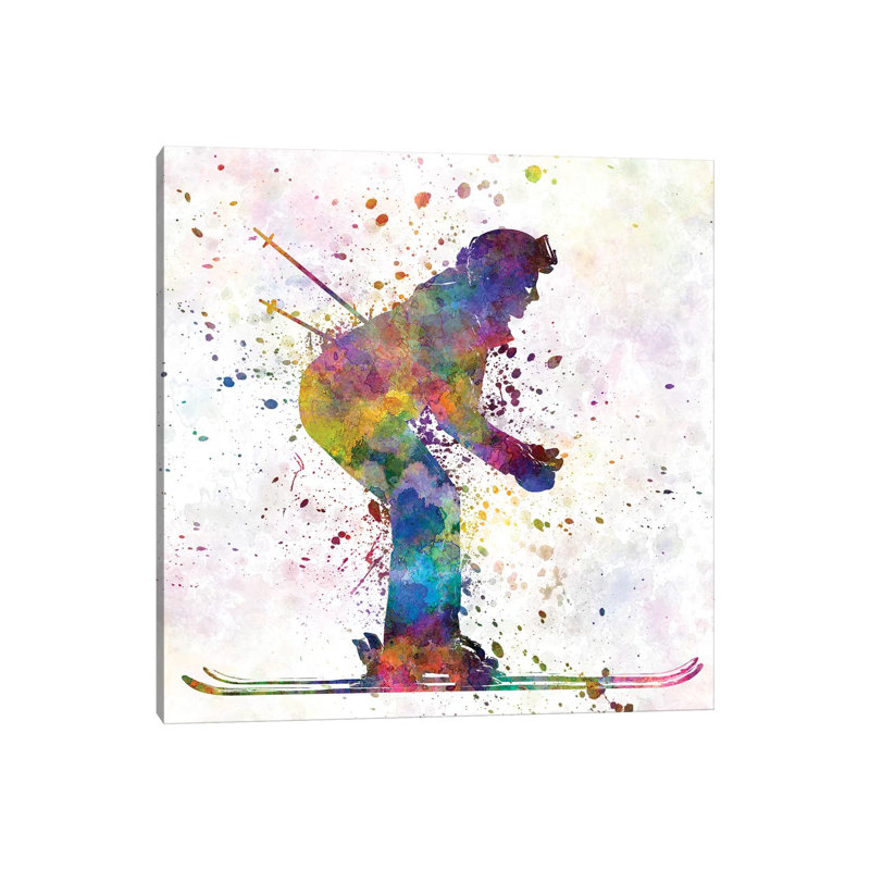 Woman Skier Skiing by Paul Rommer - Wrapped Canvas Print, 93.98 cm H x 93.98 cm W