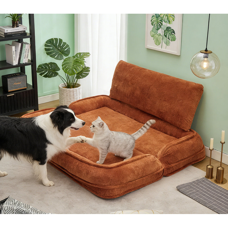 Canapé-lit double pour chien, Orange