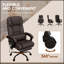 Fauteuil de bureau à haut dossier avec massage à 6 points, réglable en hauteur, inclinable et repose-pieds rétractable pour un confort ultime