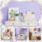 3 Pcs  Floral Storage Bin Wildflowers Collapsible  Storage Baskets For Gifts Canvas Laundry Basket Foldable Box With Handle For Office Home Bedroom Clothes