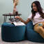 Milano 55Cm Wide Velvet Round Pouffe Ottoman-1485698563
