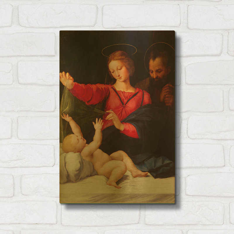 « La Vierge de Lorette » de Raphaël, tableau mural en métal doré, 30,5 x 40,5 cm, 12 po x 16 po