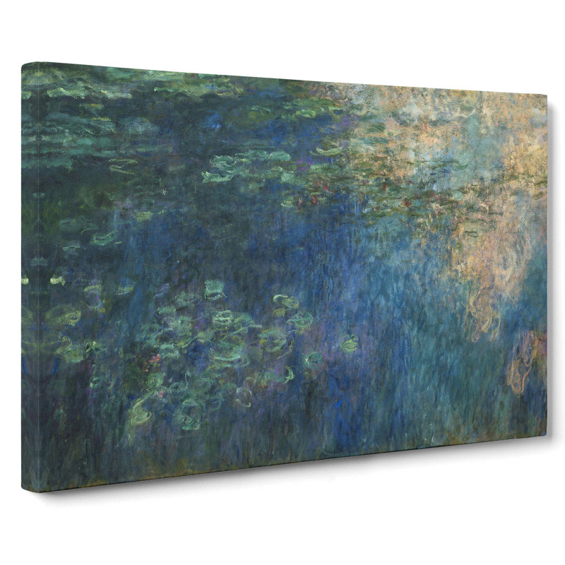 Water Lilies Lily Pond Vol.21 by Claude Monet - Wrapped Canvas Painting, 35cm H x 50cm W x 3cm D