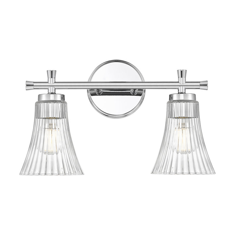 Coiffeuse Maston, H 10 po x l 16 po x P 6,75 po, Deux lumières, Chrome chrome