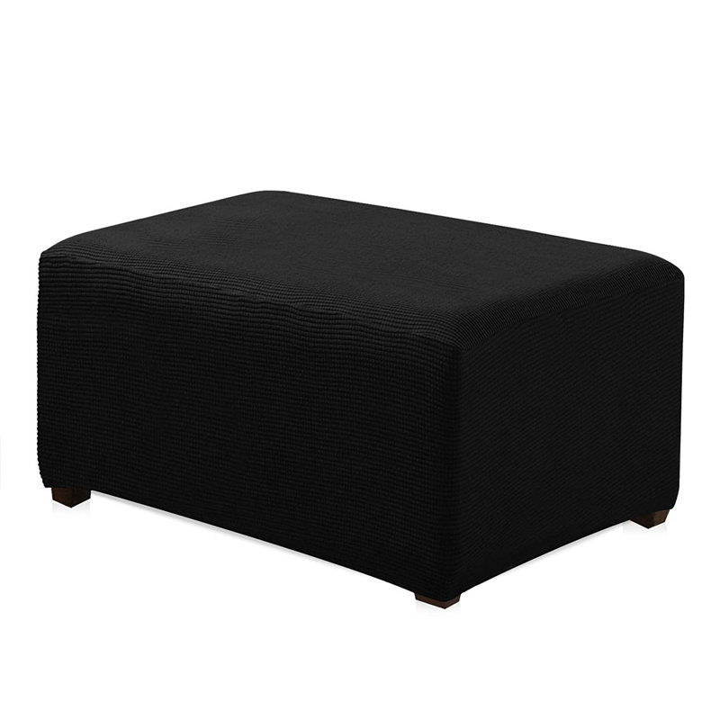 Housse pour repose-pieds Zuniga, Mélange de polyester noir