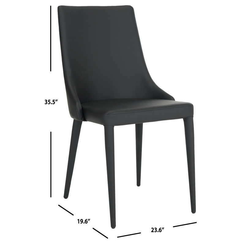 Bohy 19.1" H Upholstered Side Chair, PU Black