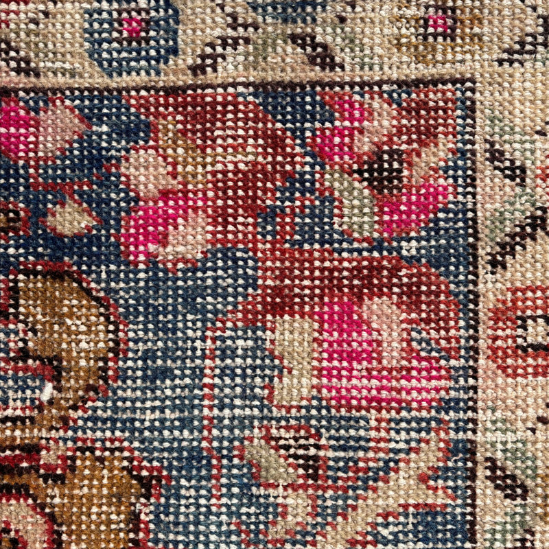 Tapis rouge rétro patchwork de 52 po x 88,6 po
