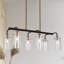 Luminaire suspendu linéaire noir et or à 6 lumières avec îlot de cuisine Marrie