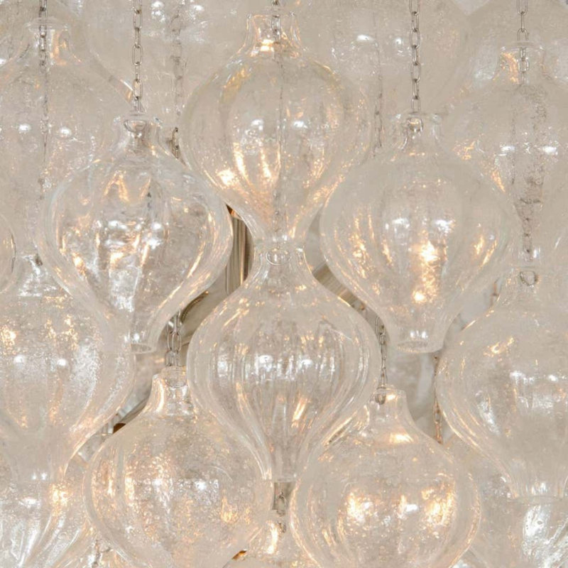 Lustre suspendu DEL, Cognac, Nickel satiné, 24 po de diamètre x 35 po de hauteur