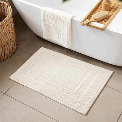 Tapis de bain 100% coton doux et antidérapant, lavable à la machine