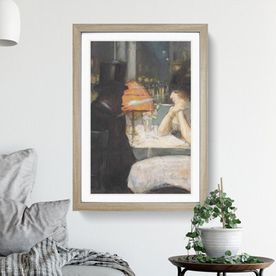 Man and Woman in the Restaurant by Lesser Ury - Picture Frame Painting
