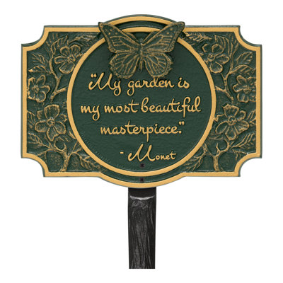 Monet Garden Butterfly Lawn Plaque