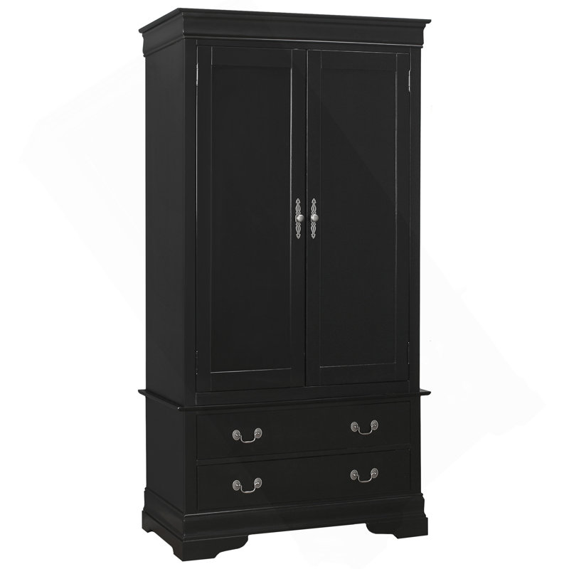 Armoire traditionnelle noire élégante, Noir