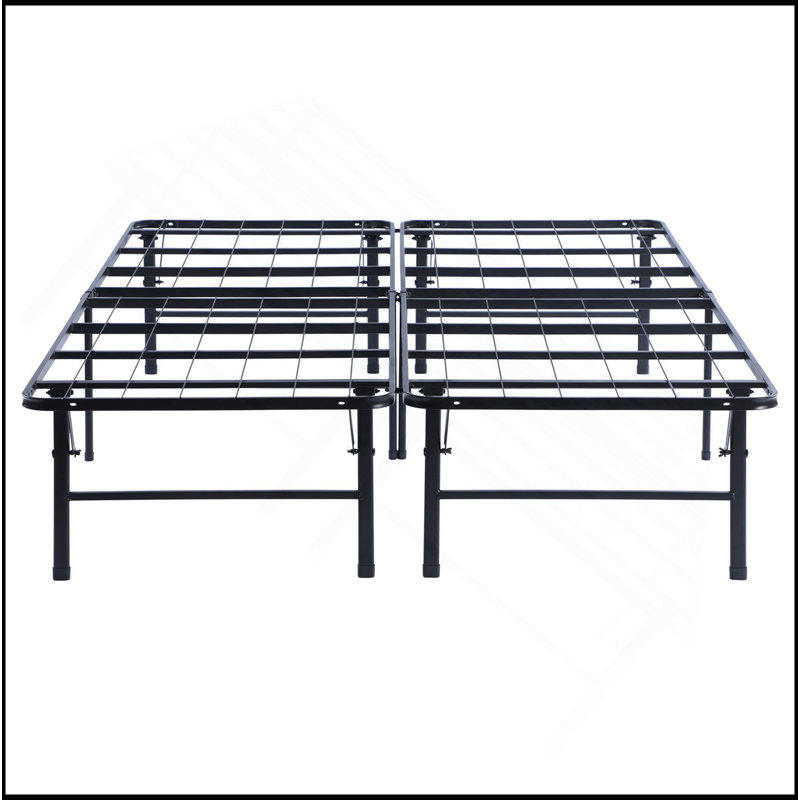 Grand support de matelas en acier noir durable avec conception pliable facile pour un rangement et un transport peu encombrants