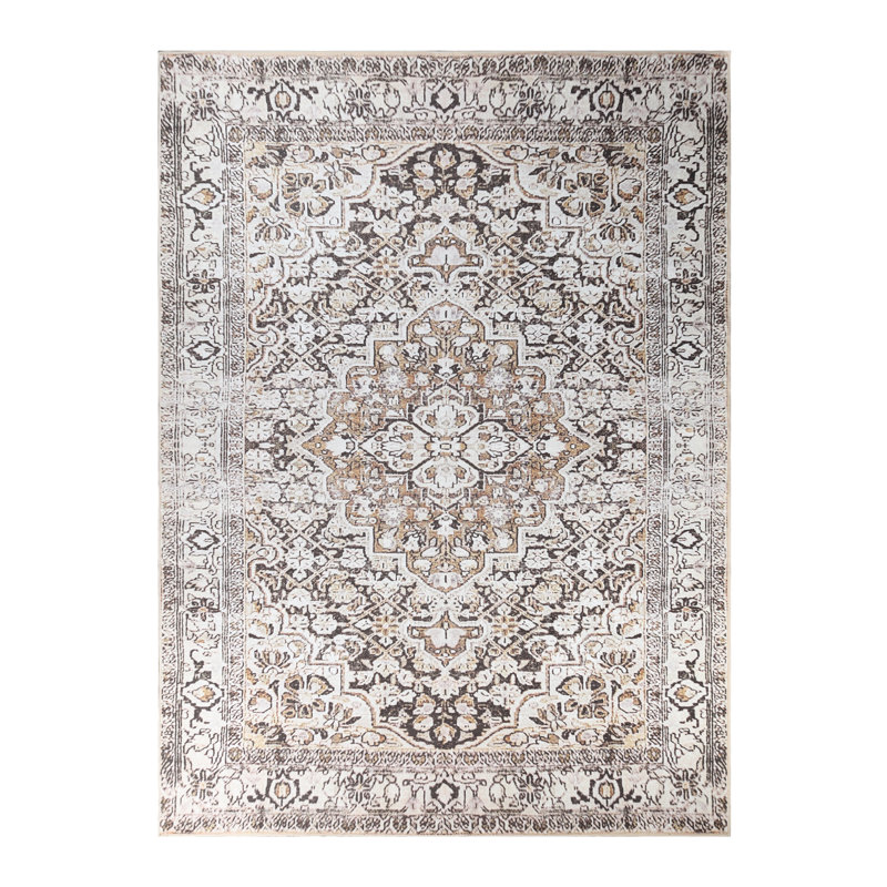 Aurora 100% Polyster Floral Medallion Indoor Area Rug , Rectangle 10' x 14'