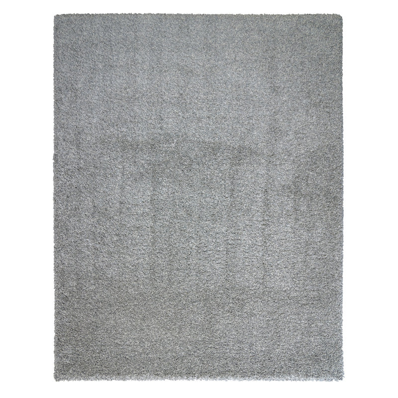  Ultimate Shag Modern Solid Color Gray Polypropylene Thick Plush Shag Area Rug, Rectangle 7'10" x 10'